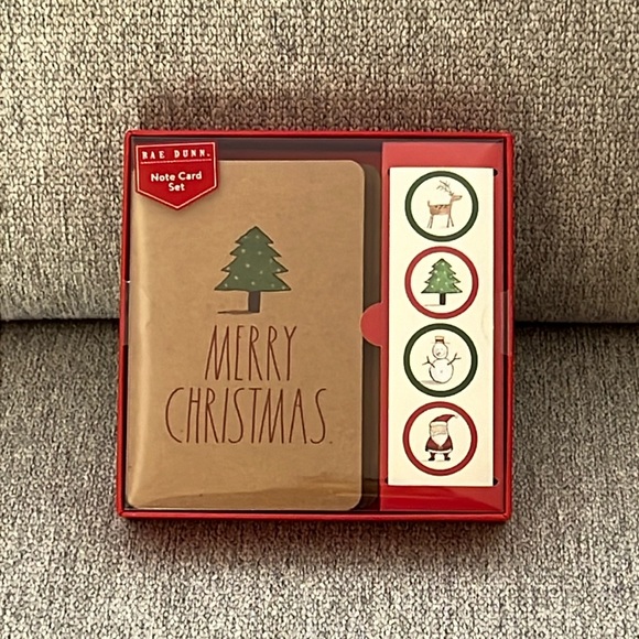 Rae Dunn Merry Christmas Tree Note Card Set - Picture 2 of 3